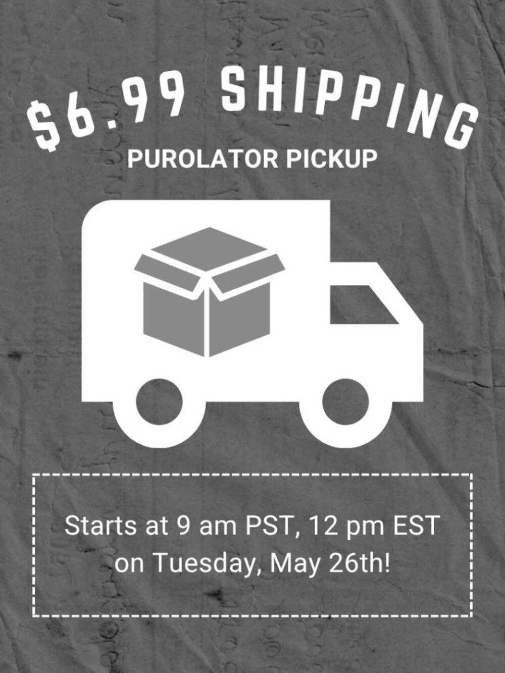 $6.99 shipping available starting today!